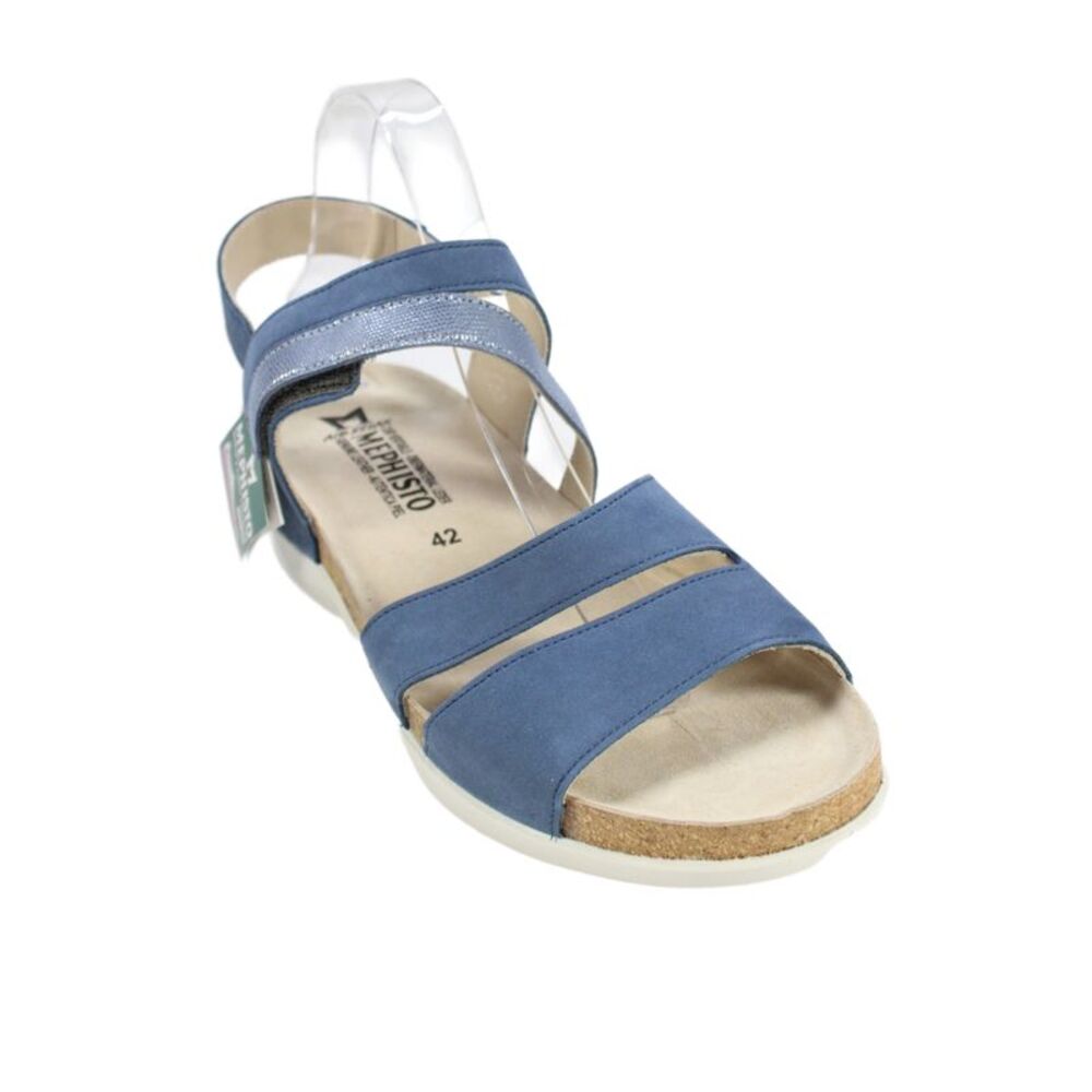 Mephisto Womens Suede Orly Slingbacks Sandals Denim Blue Size 12